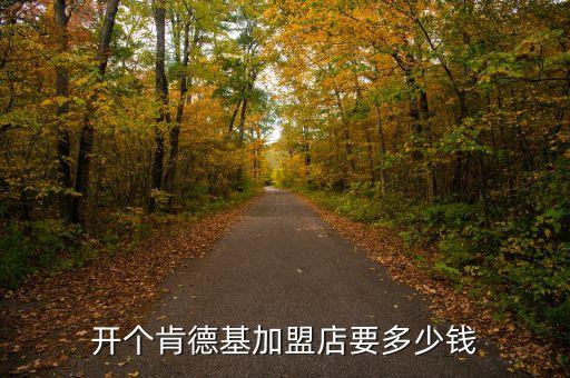 开个肯德基加盟店要多少钱