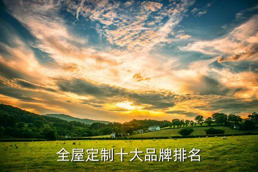 全屋定制十大品牌排名