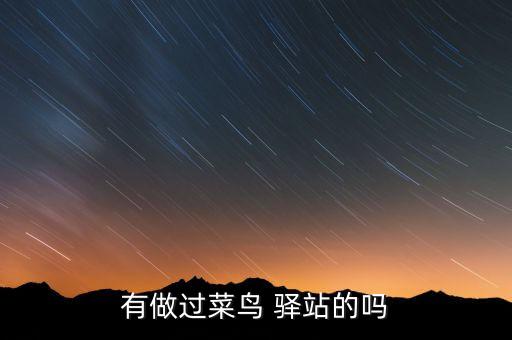 有做过菜鸟 驿站的吗