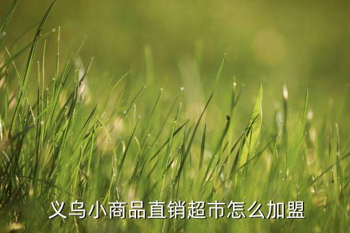  义乌小商品直销超市怎么加盟