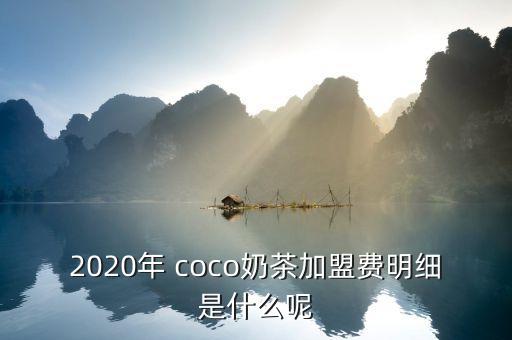 2020年 coco奶茶加盟费明细是什么呢