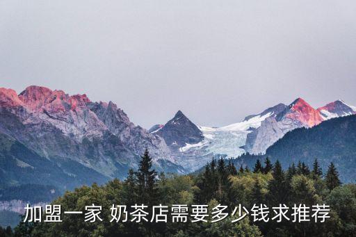 加盟一家 奶茶店需要多少钱求推荐