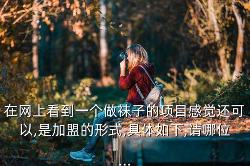在网上看到一个做袜子的项目感觉还可以,是加盟的形式,具体如下,请哪位...