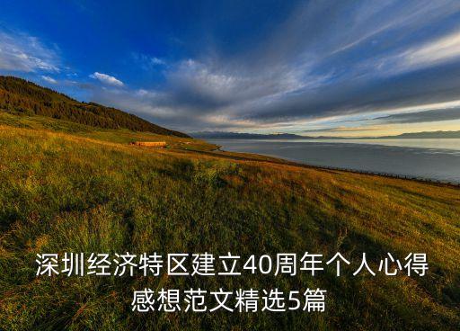  深圳经济特区建立40周年个人心得感想范文精选5篇