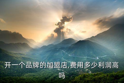 开一个品牌的加盟店,费用多少利润高吗