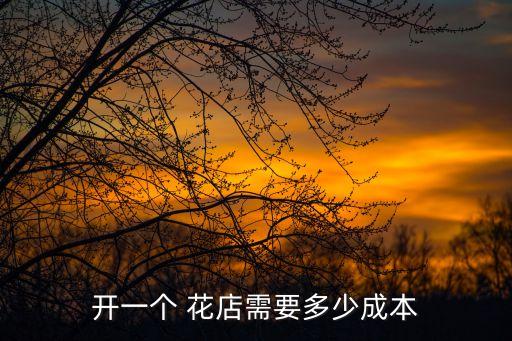 开一个 花店需要多少成本