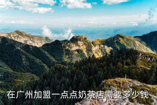 在广州加盟一点点奶茶店需要多少钱