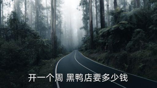 开一个周 黑鸭店要多少钱