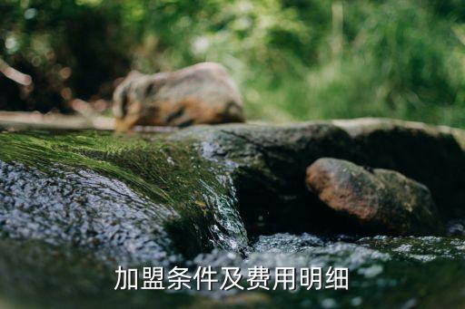 加盟条件及费用明细