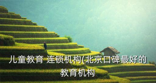 儿童教育 连锁机构(北京口碑最好的教育机构