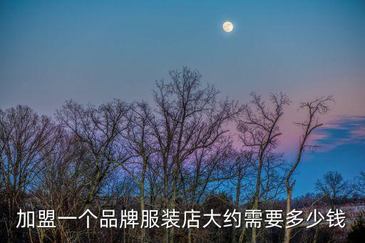 加盟一个品牌服装店大约需要多少钱