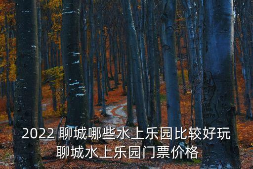 2022 聊城哪些水上乐园比较好玩 聊城水上乐园门票价格