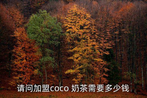 请问加盟coco 奶茶需要多少钱
