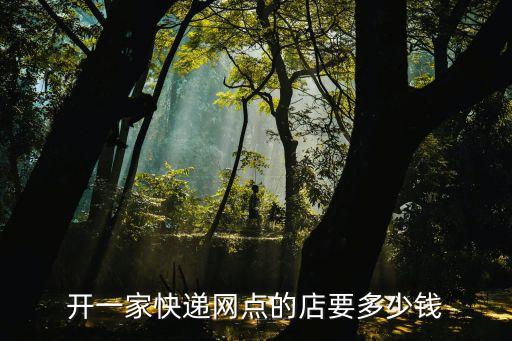 开一家快递网点的店要多少钱