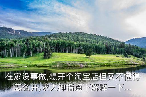 在家没事做,想开个淘宝店但又不懂得怎么开,求大神指点下解释一下...