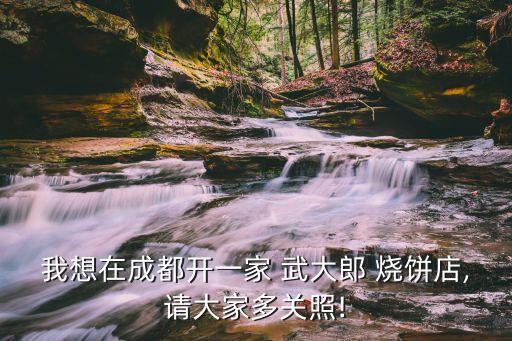 我想在成都开一家 武大郎 烧饼店,请大家多关照!