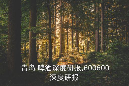  青岛 啤酒深度研报,600600深度研报