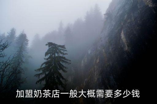 加盟奶茶店一般大概需要多少钱
