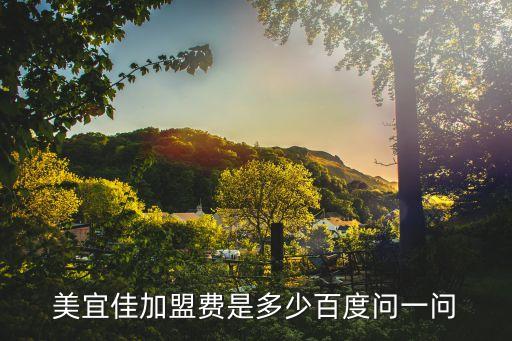 美宜佳加盟费是多少百度问一问