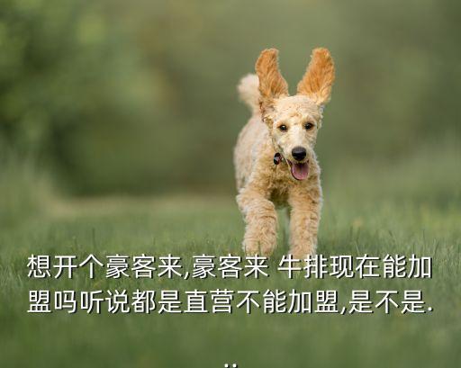 想开个豪客来,豪客来 牛排现在能加盟吗听说都是直营不能加盟,是不是...