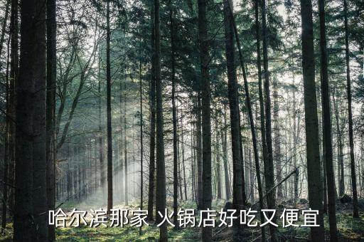  哈尔滨那家 火锅店好吃又便宜