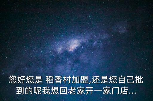 稻香村加盟费用明细,加盟稻香村一年赚多少