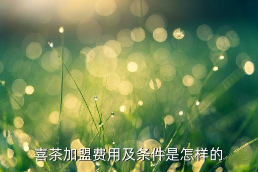 喜茶加盟费用及条件是怎样的