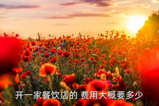 开一家餐饮店的 费用大概要多少