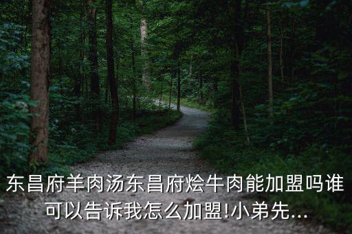 东昌府羊肉汤东昌府烩牛肉能加盟吗谁可以告诉我怎么加盟!小弟先...