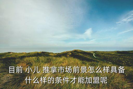 目前 小儿 推拿市场前景怎么样具备什么样的条件才能加盟呢