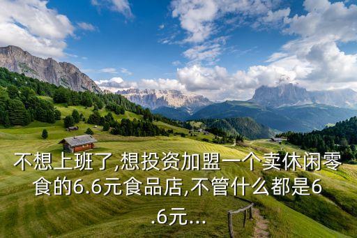 不想上班了,想投资加盟一个卖休闲零食的6.6元食品店,不管什么都是6.6元...