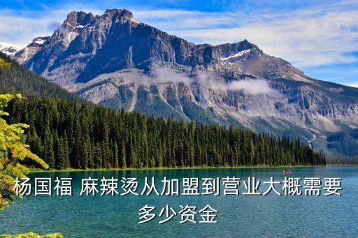 杨国福 麻辣烫从加盟到营业大概需要多少资金