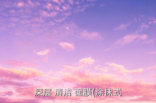 深层 清洁 面膜(涂抹式