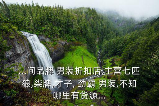 ...间品牌 男装折扣店,主营七匹狼,柒牌,才子, 劲霸 男装,不知哪里有货源...