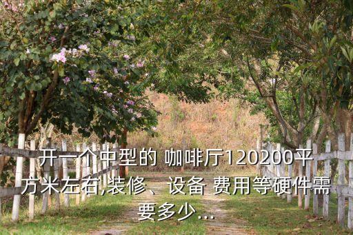 开一个中型的 咖啡厅120200平方米左右,装修、设备 费用等硬件需要多少...