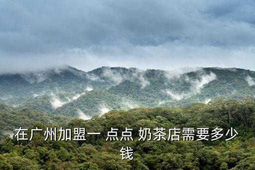 在广州加盟一 点点 奶茶店需要多少钱