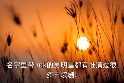 名字里带 mk的男明星都有谁演过很多古装剧!