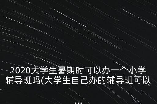 2020大学生暑期时可以办一个小学辅导班吗(大学生自己办的辅导班可以...