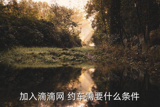 加入滴滴网 约车需要什么条件