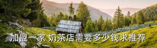 加盟一家 奶茶店需要多少钱求推荐