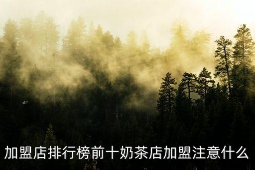 加盟店排行榜前十奶茶店加盟注意什么