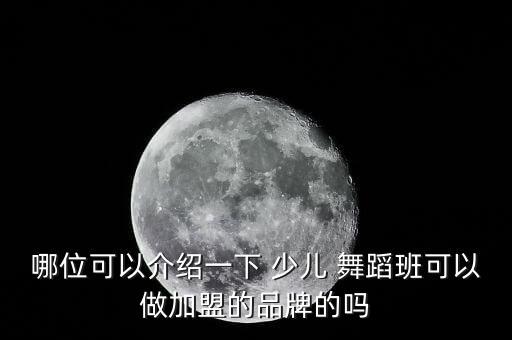 哪位可以介绍一下 少儿 舞蹈班可以做加盟的品牌的吗