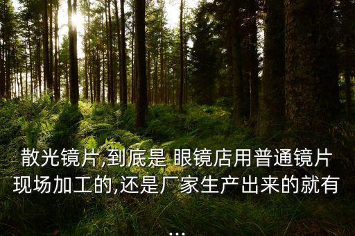 散光镜片,到底是 眼镜店用普通镜片现场加工的,还是厂家生产出来的就有...