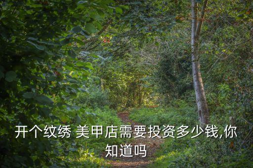 开个纹绣 美甲店需要投资多少钱,你知道吗