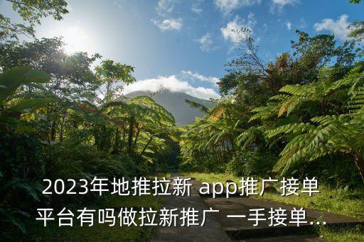 2023年地推拉新 app推广接单平台有吗做拉新推广 一手接单...