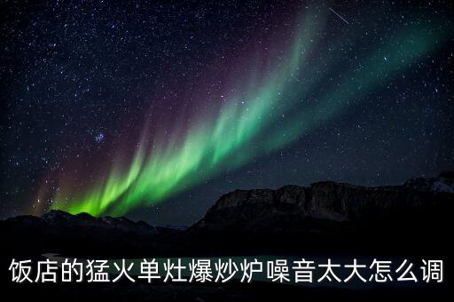 饭店的猛火单灶爆炒炉噪音太大怎么调