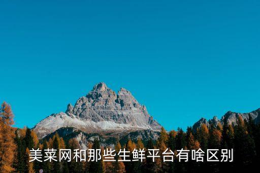  美菜网和那些生鲜平台有啥区别