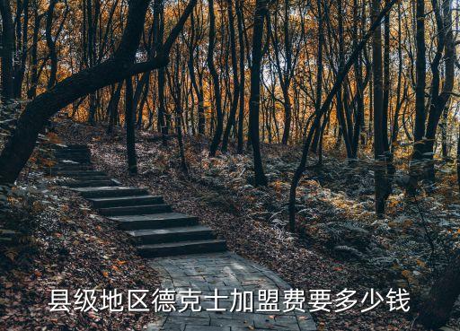 县级地区德克士加盟费要多少钱