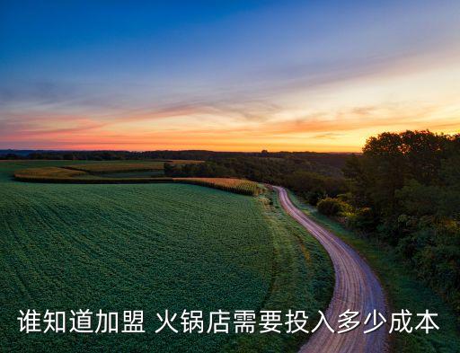 谁知道加盟 火锅店需要投入多少成本