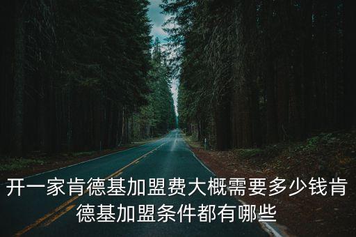 开一家肯德基加盟费大概需要多少钱肯德基加盟条件都有哪些